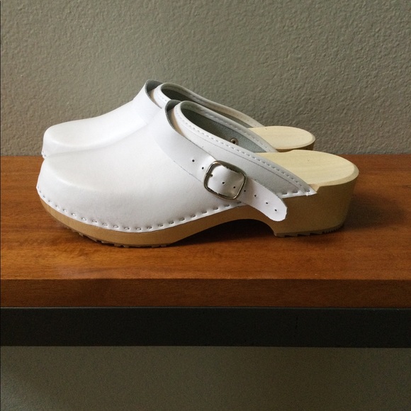 White Polish wooden clogs, 41 (10), NWOT - Picture 1 of 4